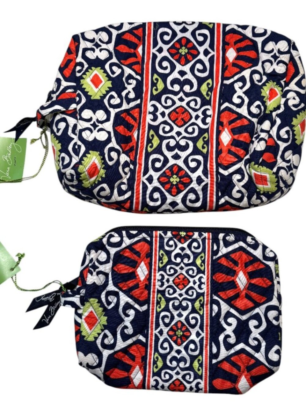 NEW Vera Bradley Sun Valley Cosmetic Bag Large Medium Set Travel Gift Retired